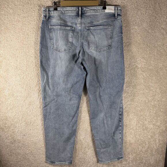 Express Jeans NWT Size‎ 16 Relaxed Tapered Mid Rise Straight Ankle Light Denim - Picture 13 of 15